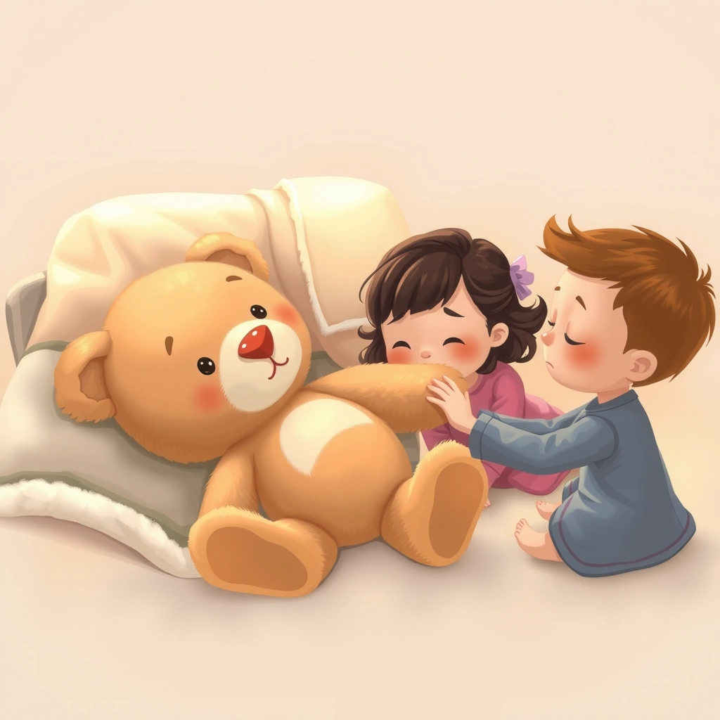 Obraz scenki: "Miś się przewrócił" - Materiały - Dzień Pierwszej Pomocy